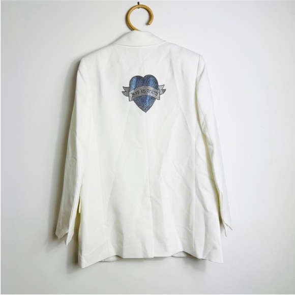 Zadig & Voltaire off-white "Art is Truth" rhinestone embellished blazer NEW - Picture 7 of 14